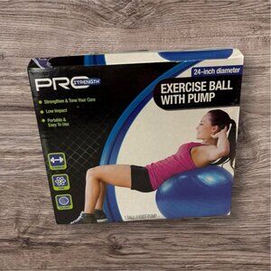 24" Exercise Ball with Pump - Pro Strength -Strengthen & Tone - NEW Core Balance